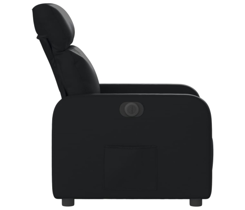 Sillón reclinable eléctrico de cuero sintético negro