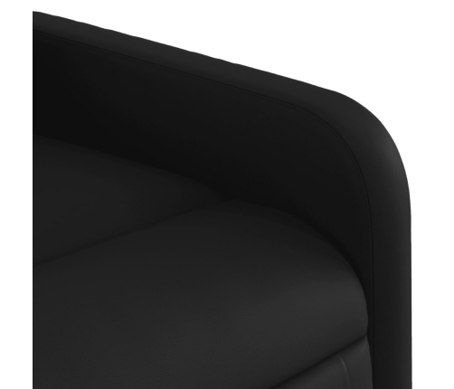 Sillón reclinable eléctrico de cuero sintético negro