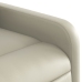 Sillón reclinable eléctrico de cuero sintético crema