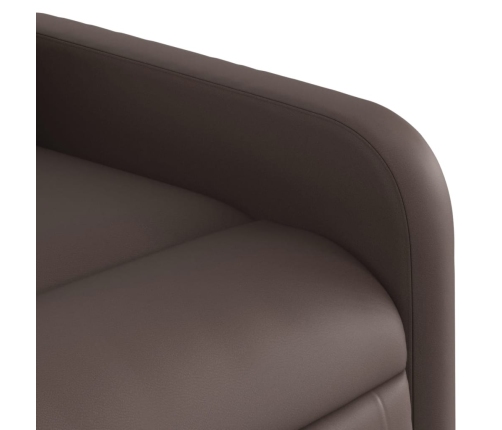 Sillón reclinable eléctrico de cuero sintético marrón