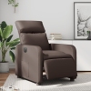 Sillón reclinable eléctrico de cuero sintético marrón