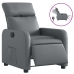 Sillón reclinable eléctrico de cuero sintético gris