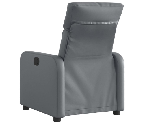 Sillón reclinable eléctrico de cuero sintético gris