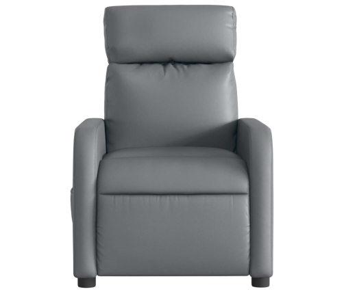 Sillón reclinable eléctrico de cuero sintético gris