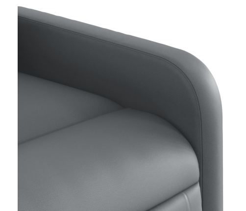 Sillón reclinable eléctrico de cuero sintético gris