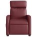 Sillón reclinable eléctrico de cuero sintético rojo tinto