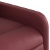 Sillón reclinable eléctrico de cuero sintético rojo tinto