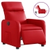 Sillón reclinable eléctrico de cuero sintético rojo