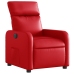 Sillón reclinable eléctrico de cuero sintético rojo