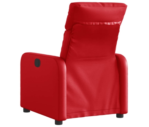 Sillón reclinable eléctrico de cuero sintético rojo