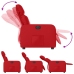 Sillón reclinable eléctrico de cuero sintético rojo