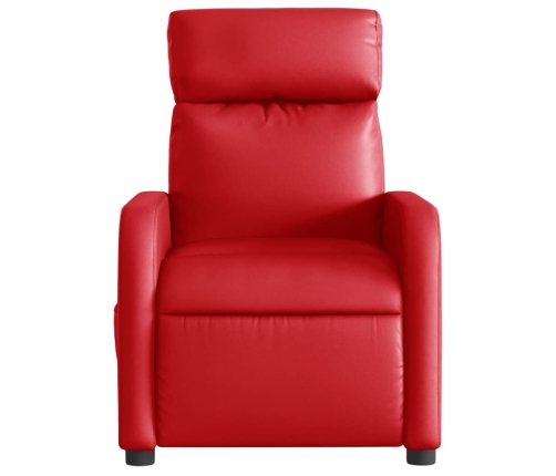 Sillón reclinable eléctrico de cuero sintético rojo