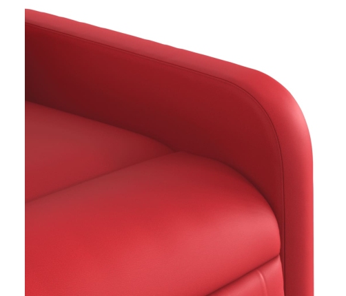 Sillón reclinable eléctrico de cuero sintético rojo