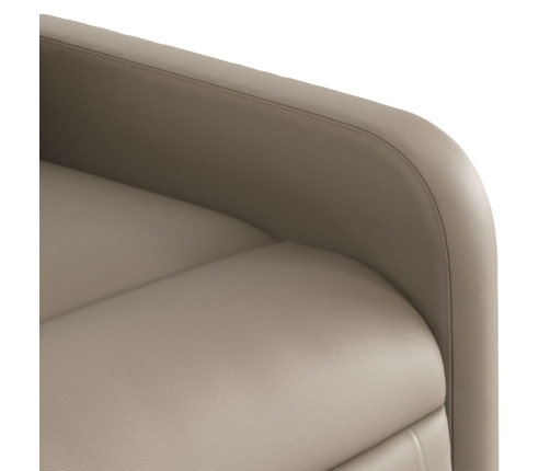 Sillón reclinable eléctrico de cuero sintético color capuchino