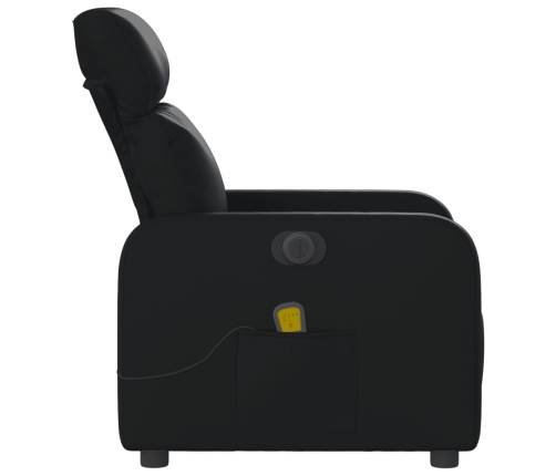 Sillón de masaje reclinable eléctrico cuero sintético negro