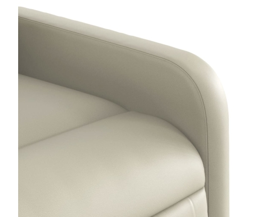 Sillón de masaje reclinable eléctrico cuero sintético crema