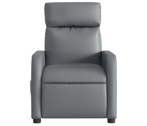 Sillón de masaje reclinable eléctrico cuero sintético gris