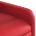 Sillón de masaje reclinable eléctrico de cuero artificial rojo