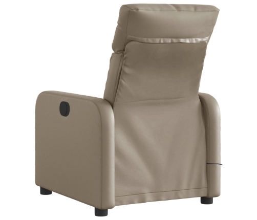 Sillón reclinable de masaje eléctrico cuero sintético capuchino