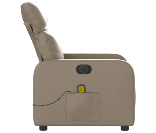 Sillón reclinable de masaje eléctrico cuero sintético capuchino