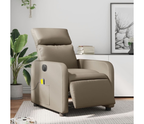 Sillón reclinable de masaje eléctrico cuero sintético capuchino