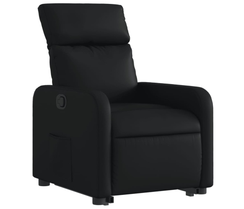 Sillón reclinable elevable cuero artificial negro