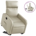 Sillón reclinable elevable cuero artificial color crema