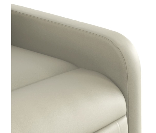 Sillón reclinable elevable cuero artificial color crema