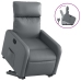 Sillón reclinable elevable cuero artificial gris