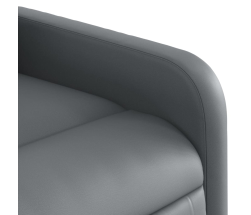 Sillón reclinable elevable cuero artificial gris