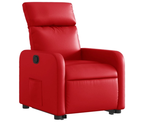 Sillón reclinable elevable cuero artificial rojo