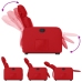 Sillón reclinable elevable cuero artificial rojo