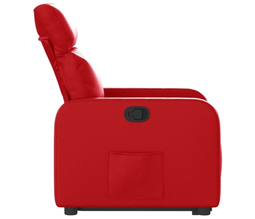 Sillón reclinable elevable cuero artificial rojo