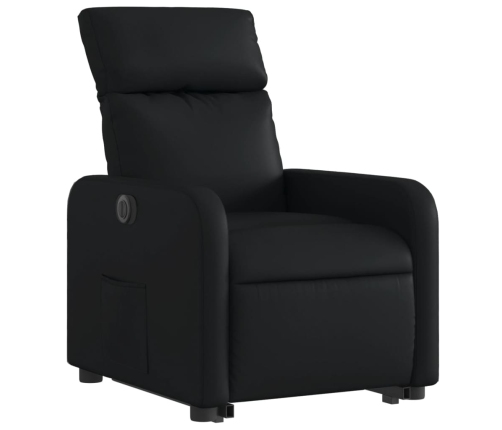 Sillón reclinable y elevable eléctrico cuero sintético negro