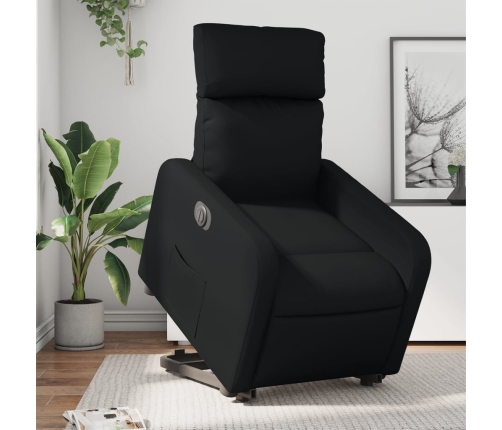 Sillón reclinable y elevable eléctrico cuero sintético negro