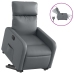 Sillón reclinable elevable eléctrico de cuero sintético gris