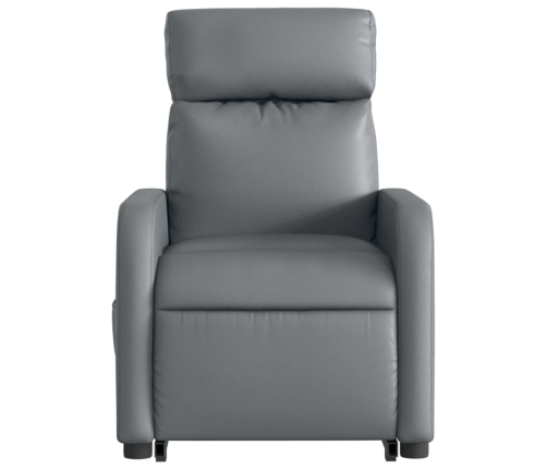 Sillón reclinable elevable eléctrico de cuero sintético gris