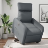 Sillón reclinable elevable eléctrico de cuero sintético gris