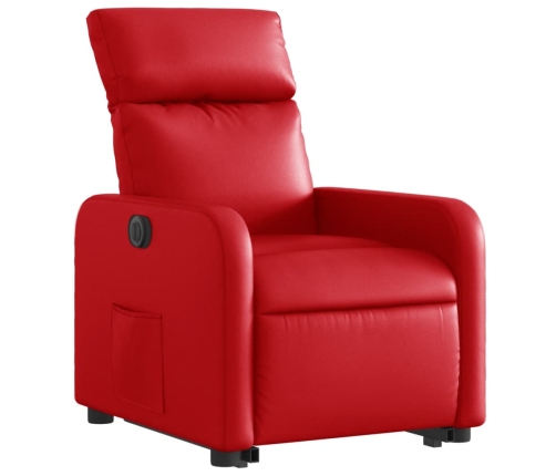 Sillón elevable eléctrico cuero artificial rojo