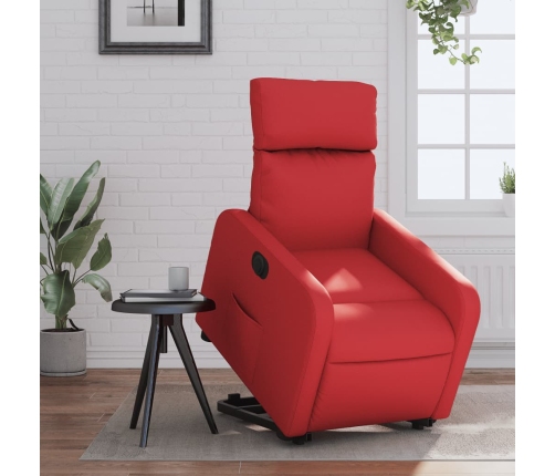 Sillón elevable eléctrico cuero artificial rojo