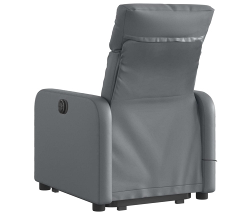 Sillón de masaje elevable eléctrico cuero sintético gris