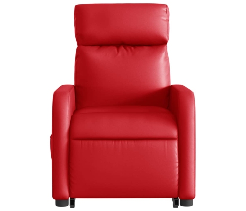 Sillón de majaje elevable eléctrico cuero artificial rojo