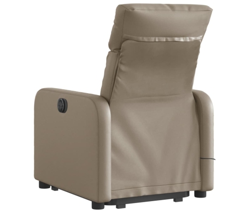 Sillón reclinable de masaje eléctrico cuero sintético capuchino