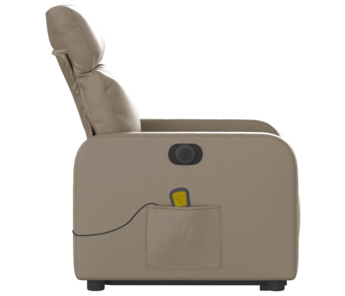 Sillón reclinable de masaje eléctrico cuero sintético capuchino