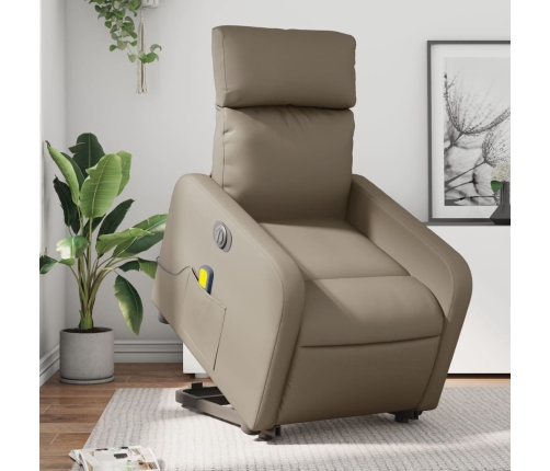 Sillón reclinable de masaje eléctrico cuero sintético capuchino