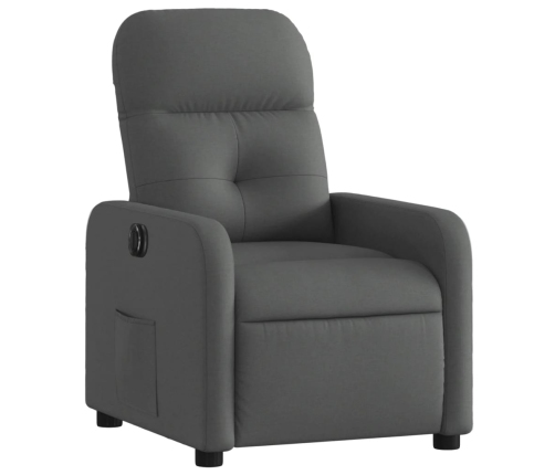 Sillón reclinable eléctrico de tela gris oscuro