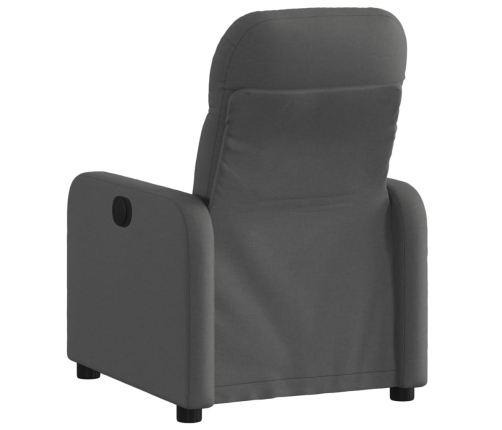 Sillón reclinable eléctrico de tela gris oscuro