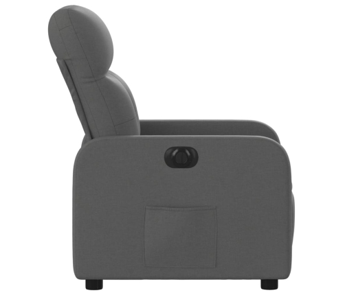 Sillón reclinable eléctrico de tela gris oscuro