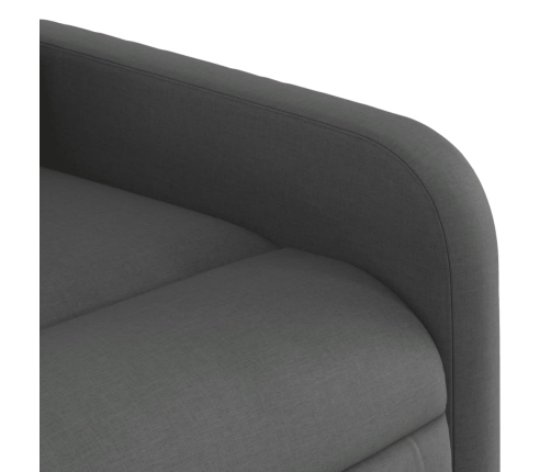 Sillón reclinable eléctrico de tela gris oscuro