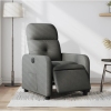 Sillón reclinable eléctrico de tela gris oscuro